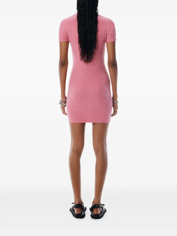 Alexander Wang short-sleeve logo-embossed Dress | Pink | FARFETCH EG