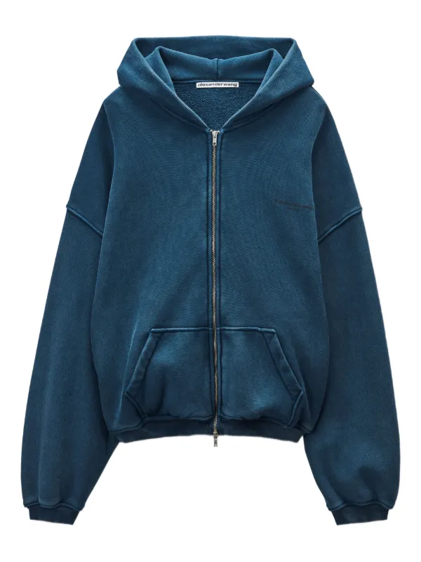 ゆったりしたシルエット alexander wang ジップアップ パーカー Alexander Wang ジップアップ パーカー | ブルー | FARFETCH JP