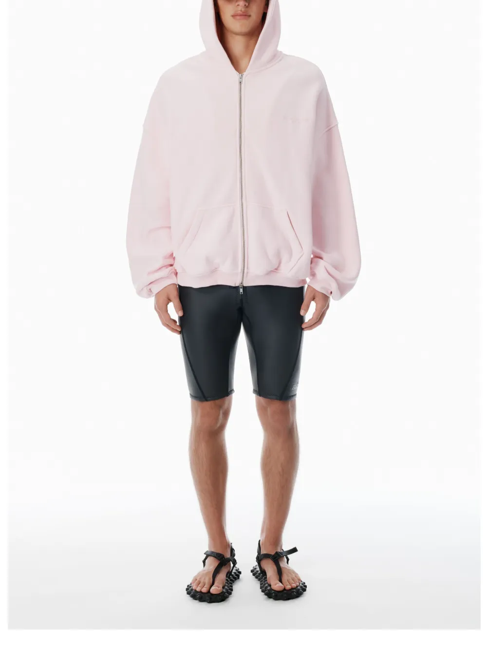Alexander Wang Hoodie met rits en logodetail Roze