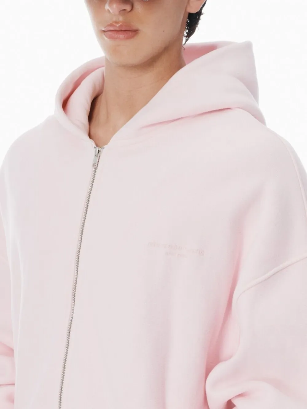 Alexander Wang Hoodie met rits en logodetail Roze