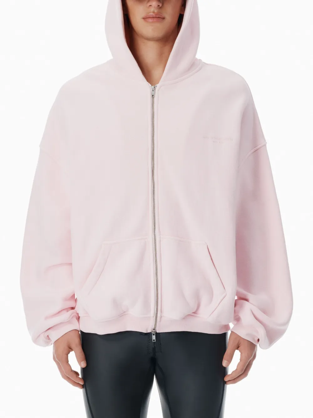 Alexander Wang Hoodie met rits en logodetail Roze