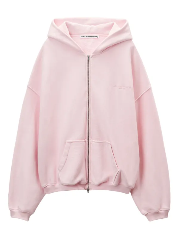 AlexanderWang ロゴプリントのジップアップパーカー 袖にスターロゴプリント【alexanderwang】ジップアップ パーカー