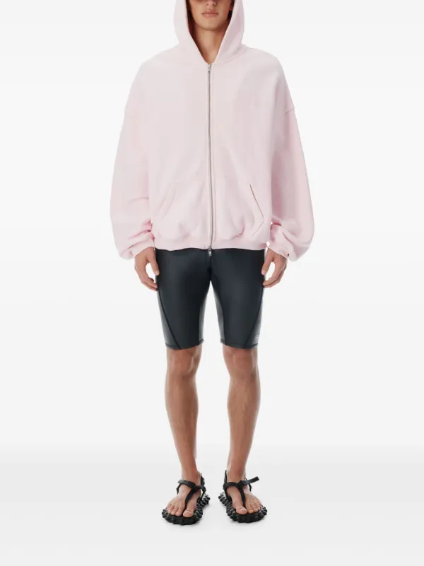 AlexanderWang ロゴプリントのジップアップパーカー 袖にスターロゴプリント【alexanderwang】ジップアップ パーカー