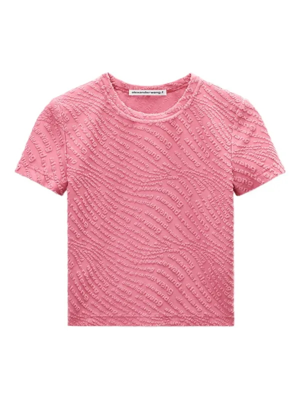 【ALEXANDER WANG】Embossed logo t-shirt /Tシャツ/ピンク 29979944_59890009_600.jpg
