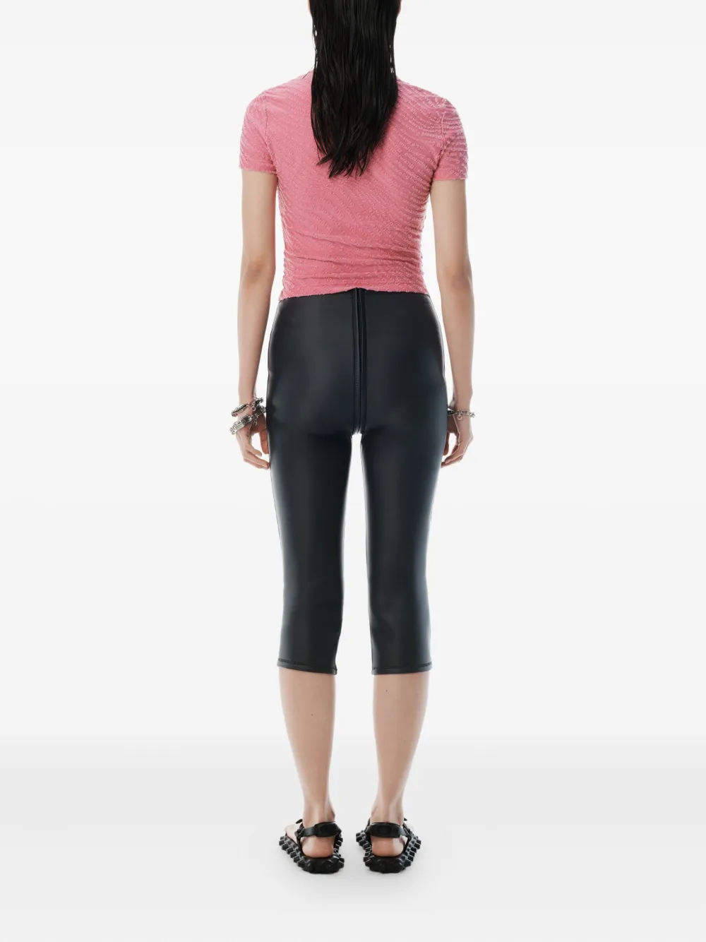 Alexander Wang T-shirt met logo-reliëf Roze