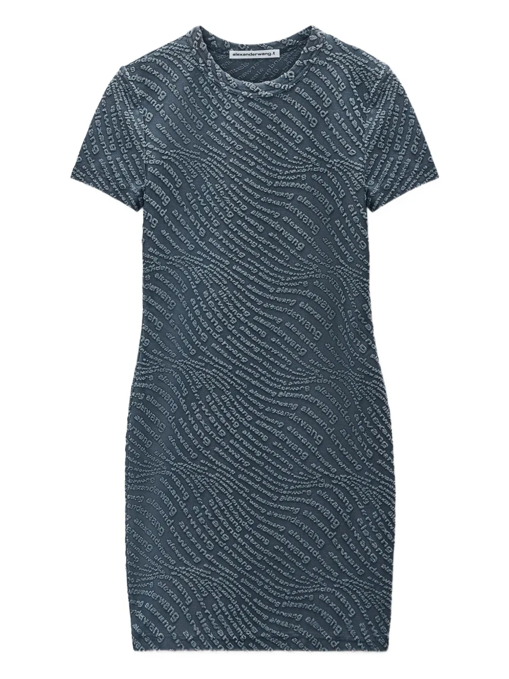 Alexander Wang Jurk met korte mouwen en logo-reliëf Blauw