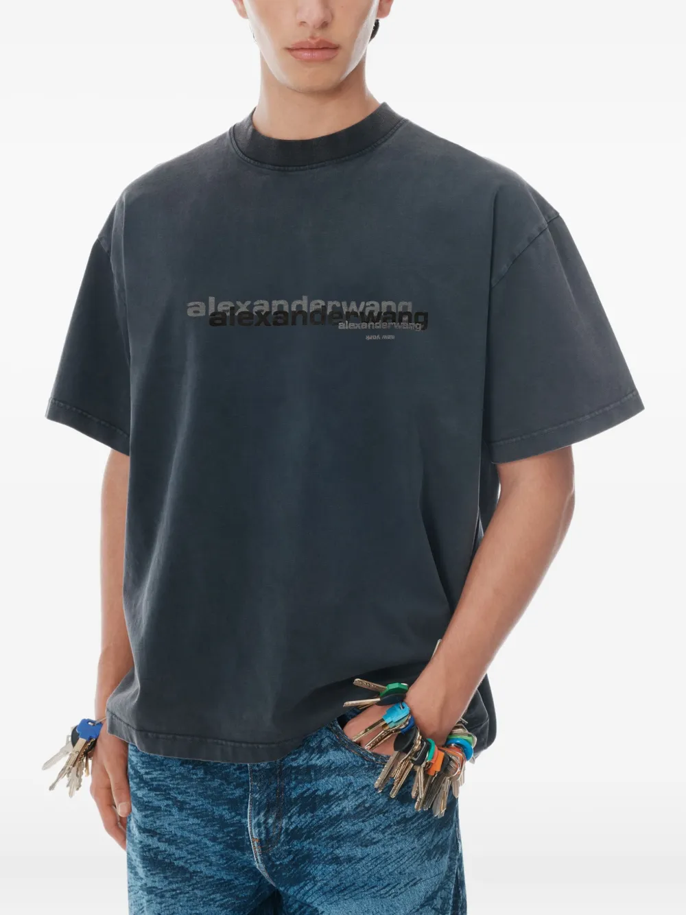 Alexander Wang T-shirt met logoprint Zwart