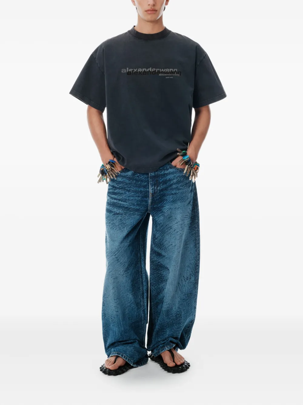 Alexander Wang T-shirt met logoprint Zwart