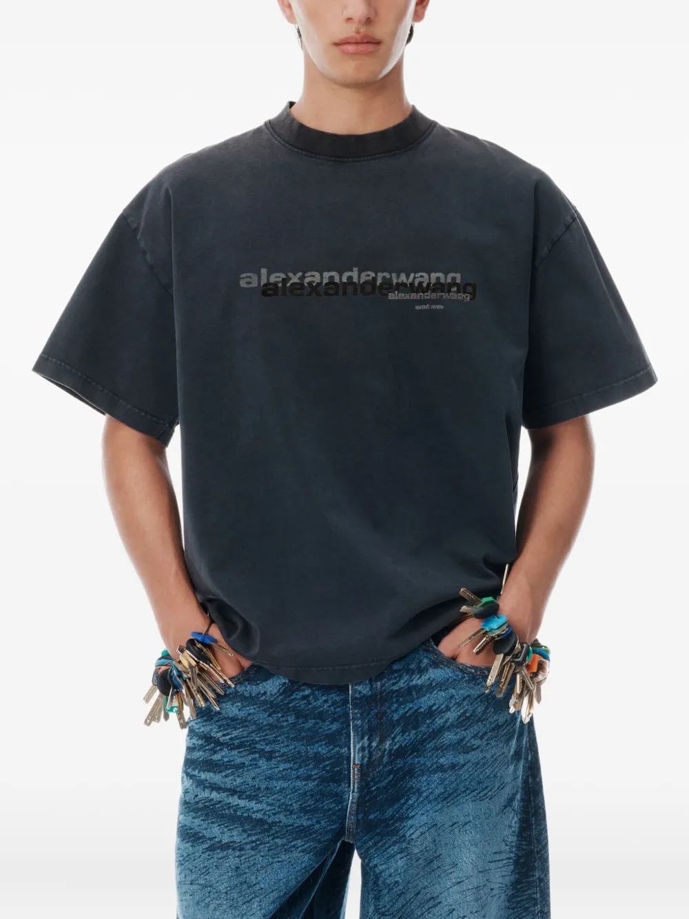 Alexander Wang T-shirt met logoprint Zwart