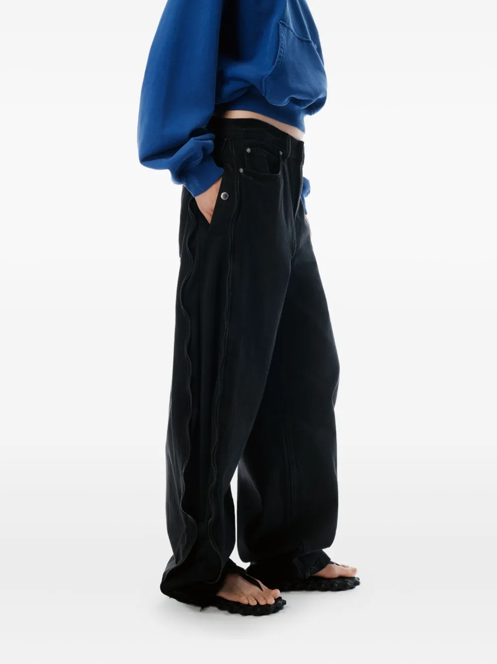 Alexander Wang Jeans met ritsdetail Zwart