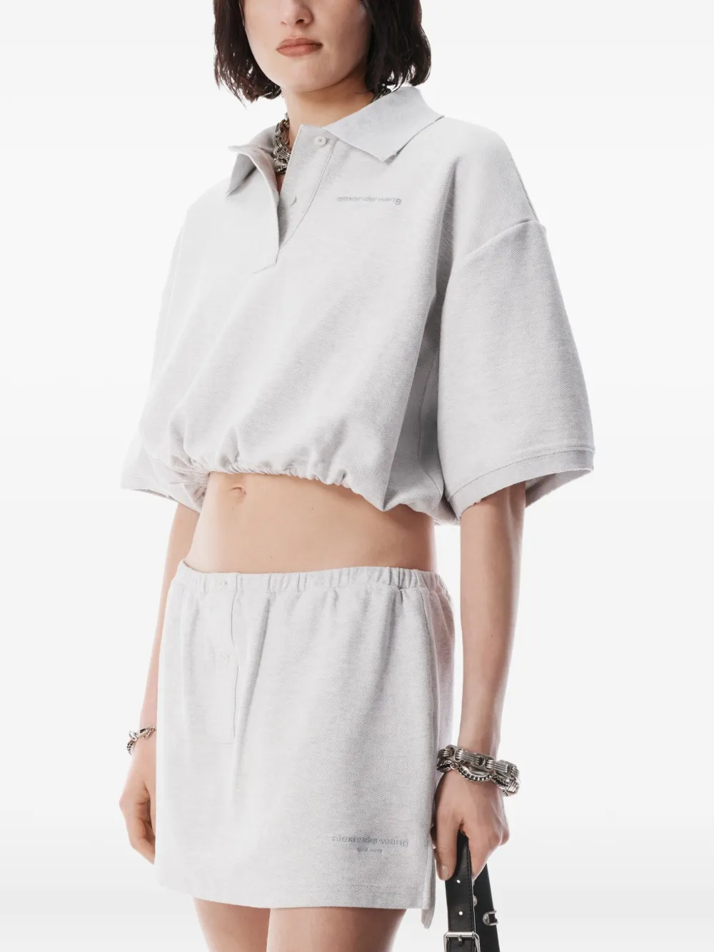 Alexander Wang Mini-rok met knopenbies Grijs