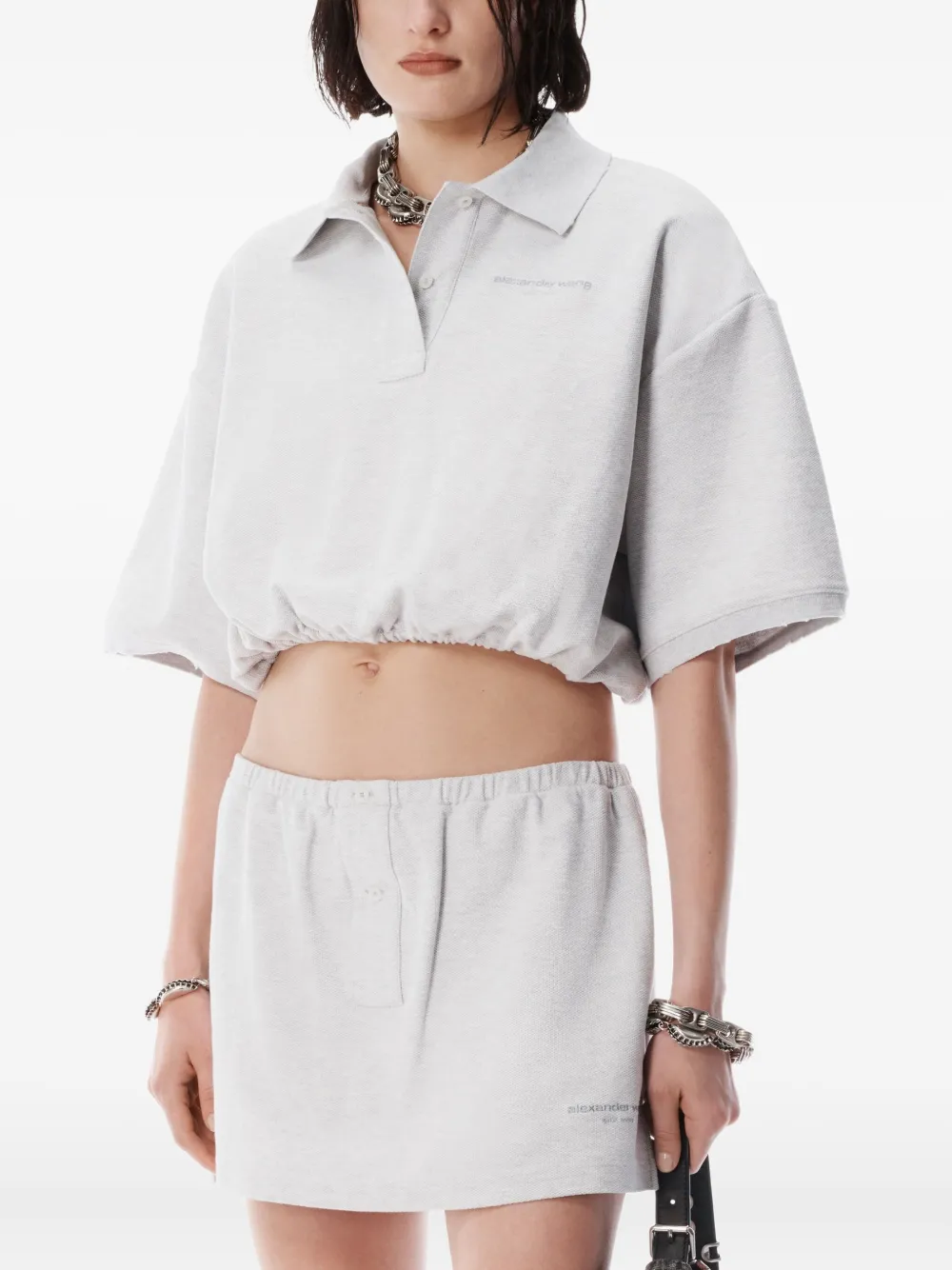 Alexander Wang Mini-rok met knopenbies Grijs