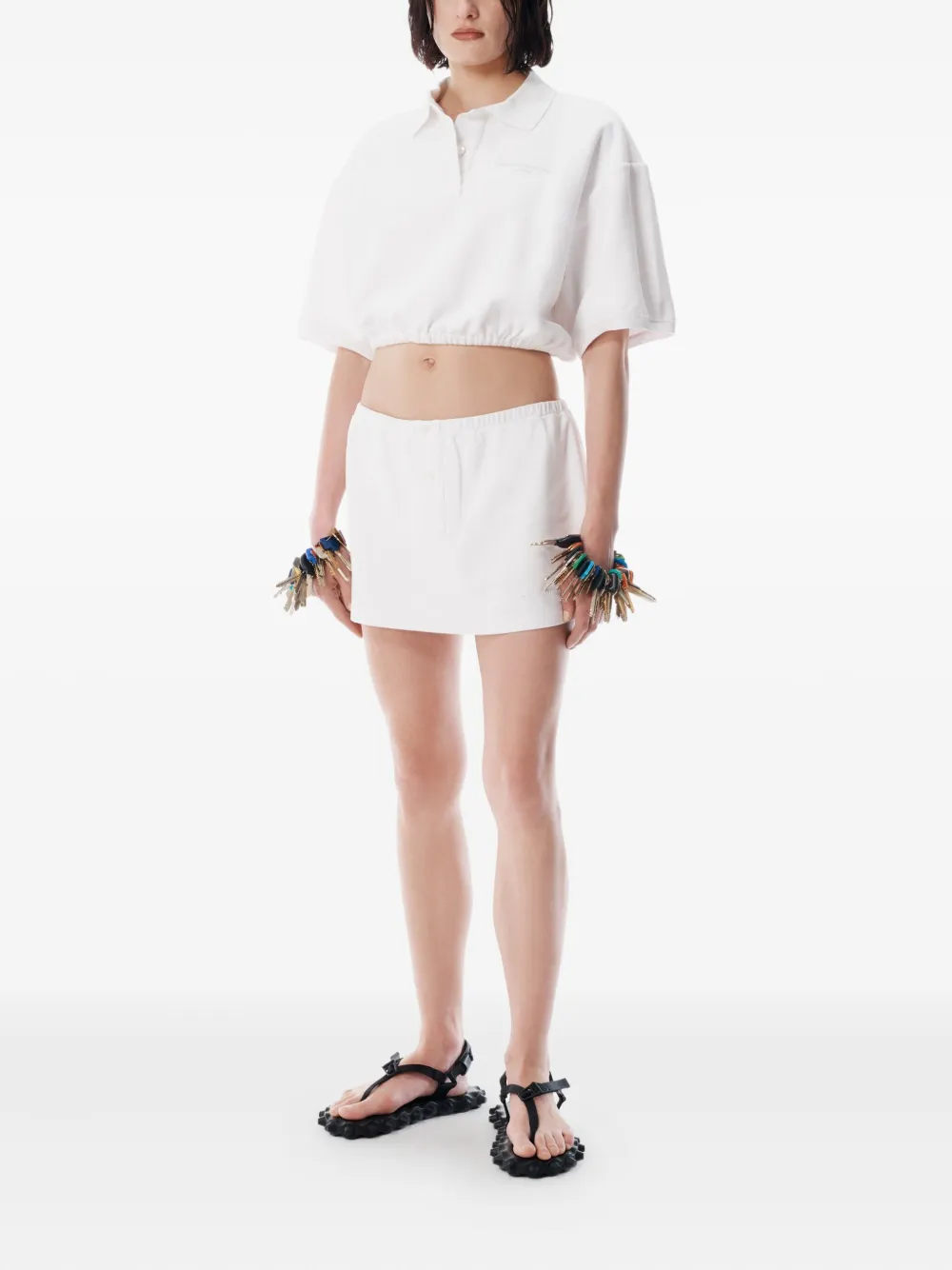 Alexander Wang elasticated-hem cropped polo top | Polo Tops | Image 2