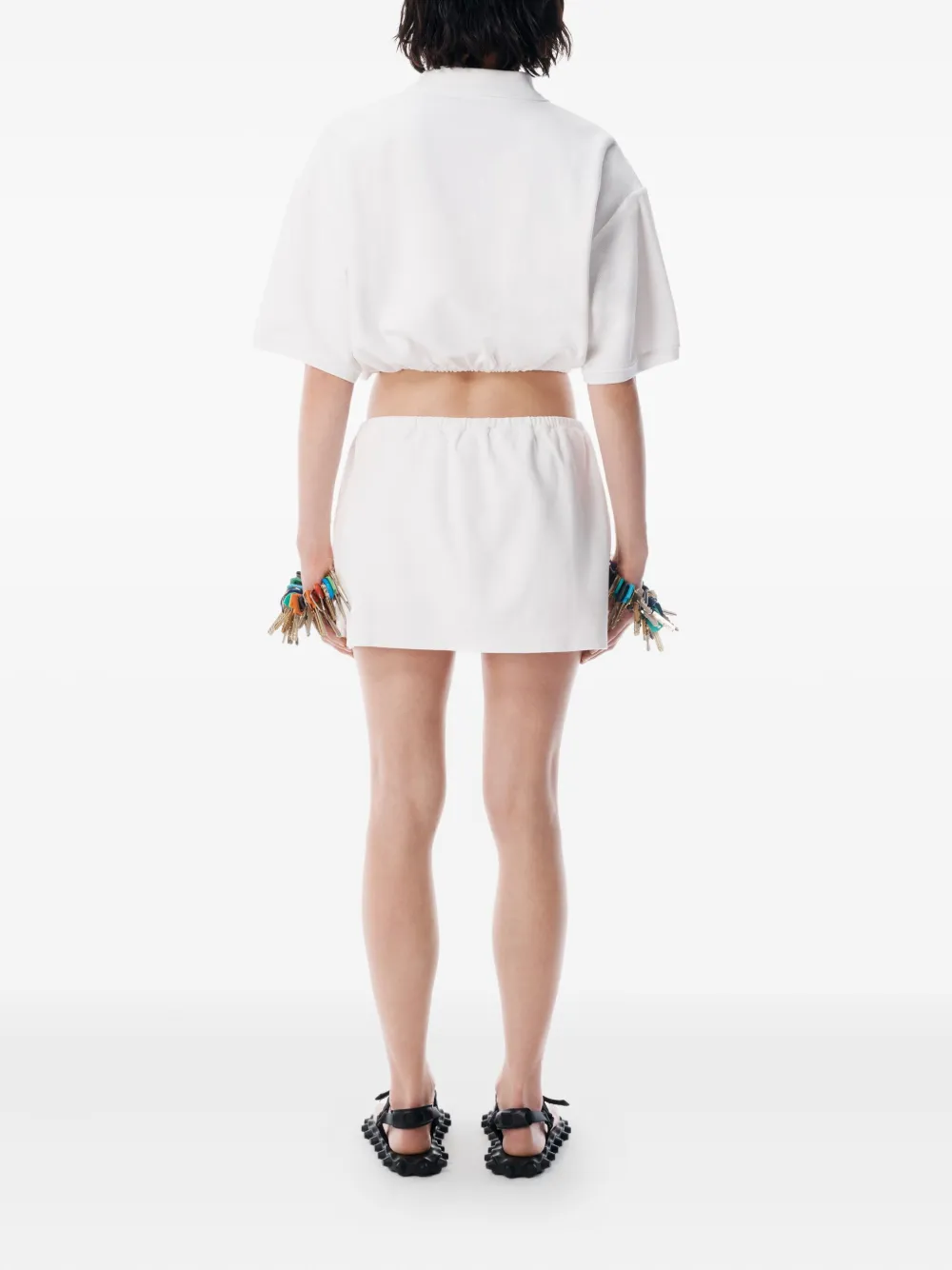 Alexander Wang Cropped polotop met elastische afwerking Wit