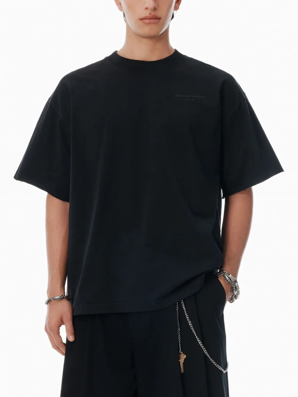 Alexander Wang logo cotton T-shirt Zwart