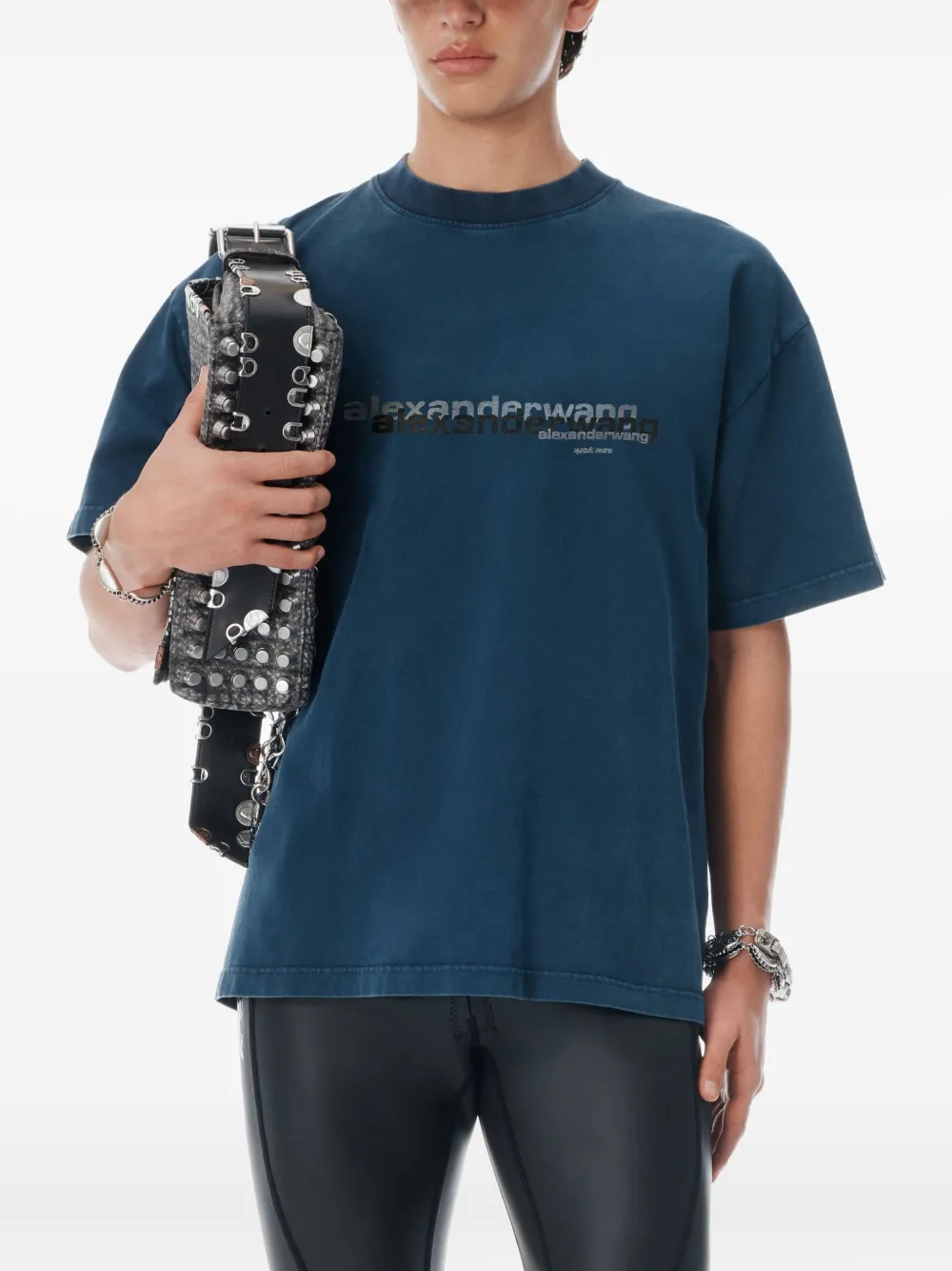 Alexander Wang T-shirt met logoprint Blauw