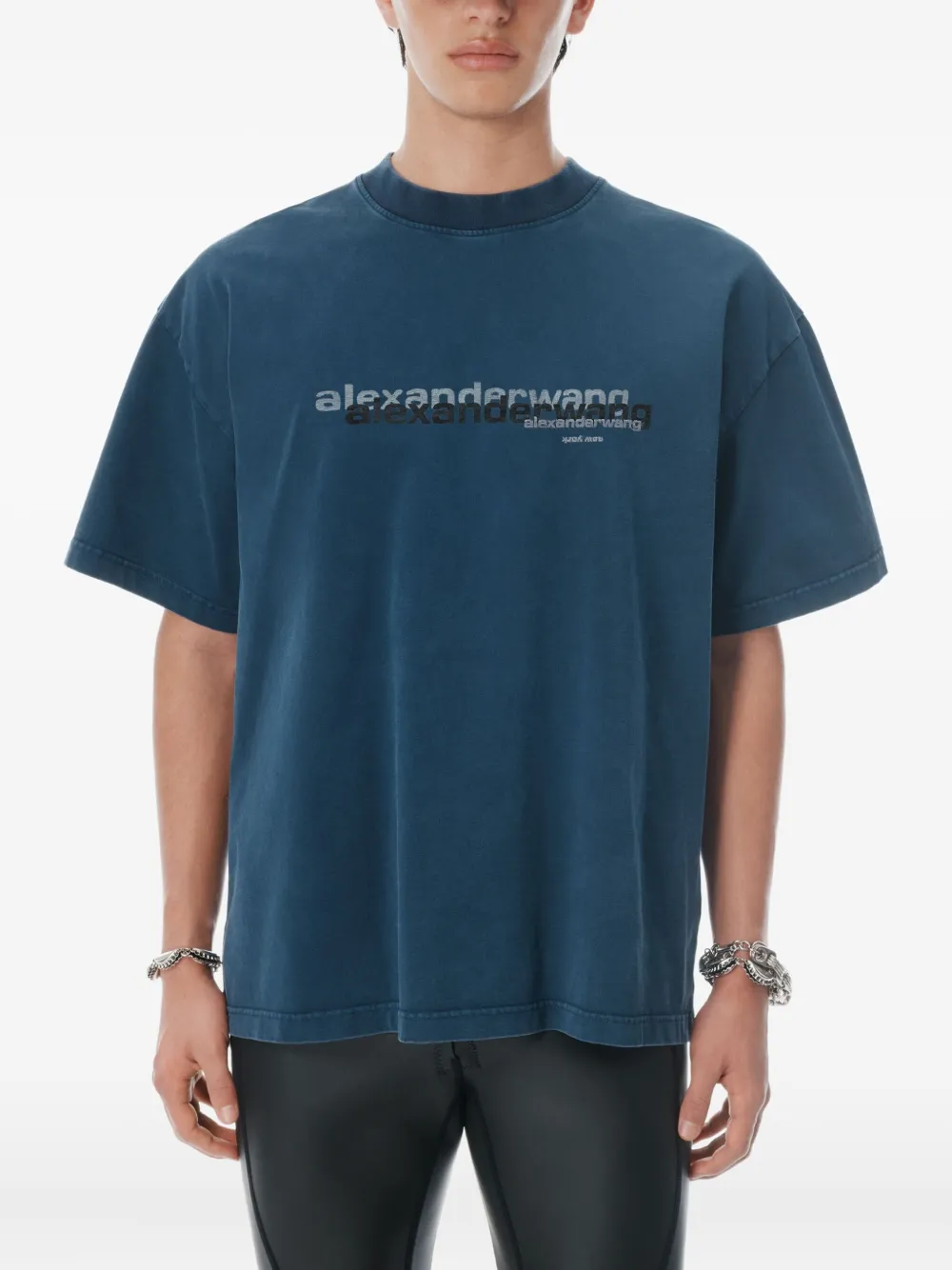 Alexander Wang T-shirt met logoprint Blauw