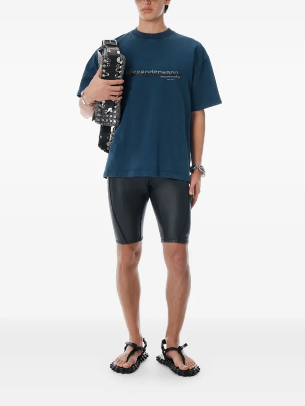 Alexander Wang logo-print T-shirt | Blue | FARFETCH