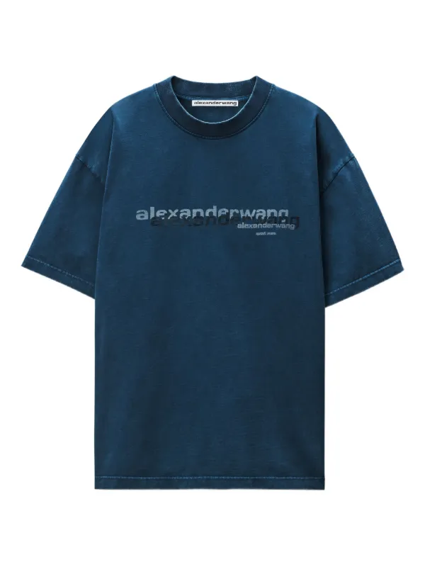 alexanderwang ロゴ Tシャツ Alexander Wang logo-studded T-shirt | Black | FARFETCH