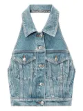 Alexander Wang halterneck denim vest - Blue