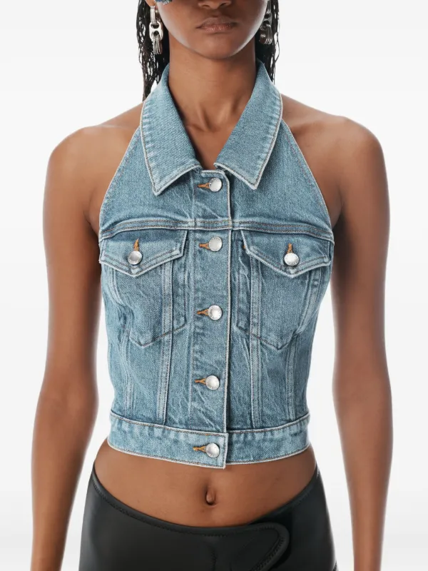 【関税込み】Alexander Wang ブルー ホルター デニムベスト Alexander Wang ホルターネック デニムベスト | ブルー