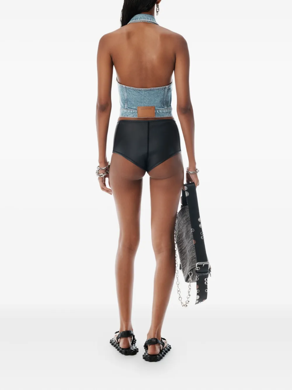 Alexander Wang Denim top met halternek Blauw