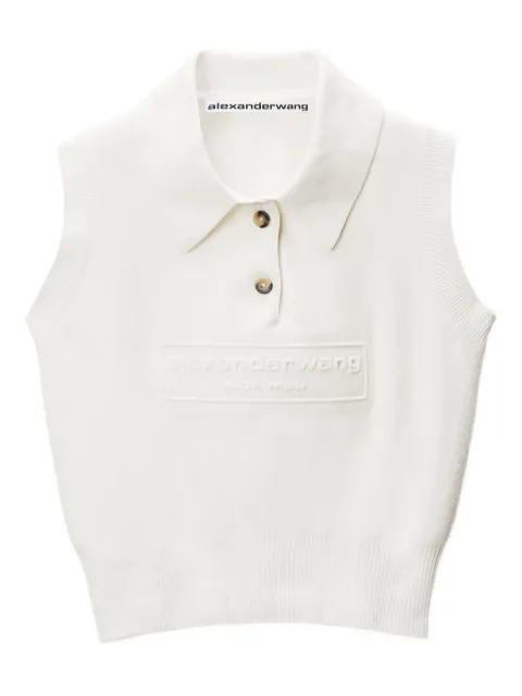 Alexander Wang chenille logo-embossed top