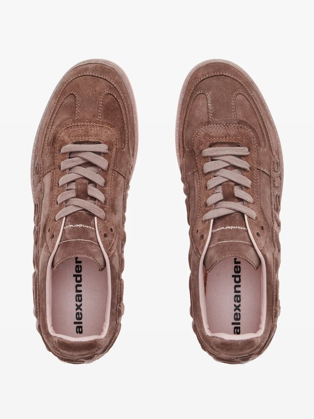 Alexander Wang Lex logo-embossed suede sneakers Pink