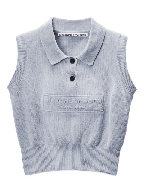 Alexander Wang logo-embossed polo top