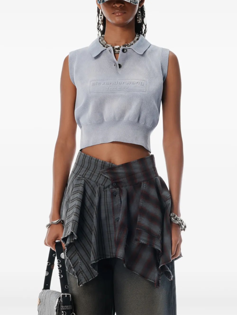 Alexander Wang Poloshirt met logo-reliëf Grijs
