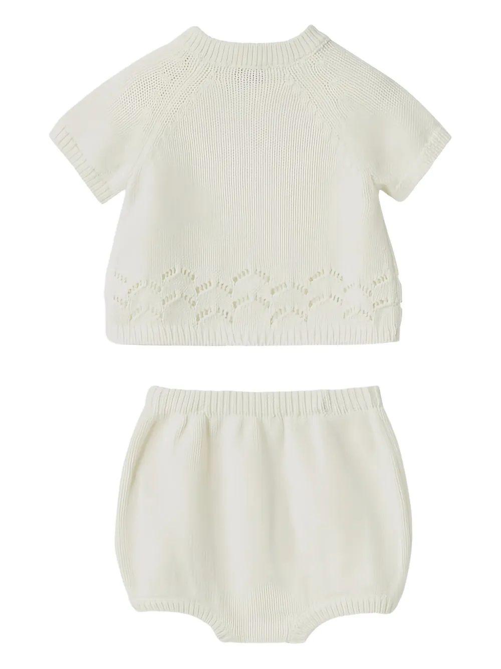 Il Gufo Katoenen T-shirt en shorts Wit