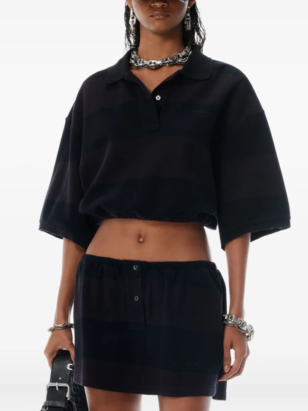 Alexander Wang cropped polo shirt Zwart