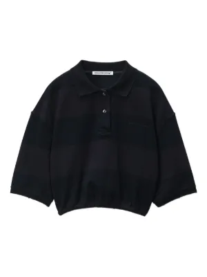 【再値下げ】Alexander Wangブラックパフロゴオーバーサイズポロシャツ alexanderwang アレキサンダーワング コットン オーバーサイズ ロング