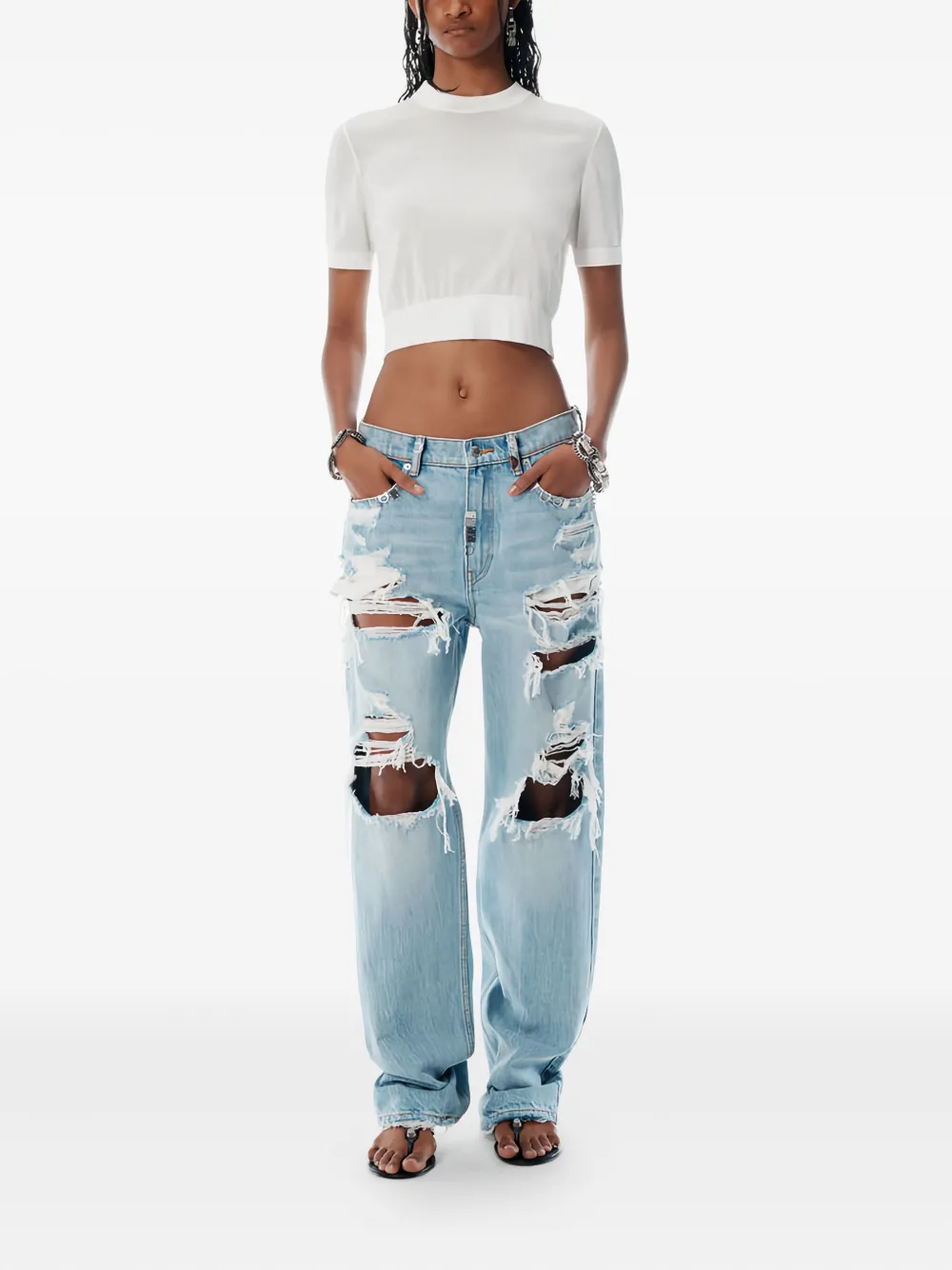 Alexander Wang short-sleeved cropped top | Knitted Tops | Image 2