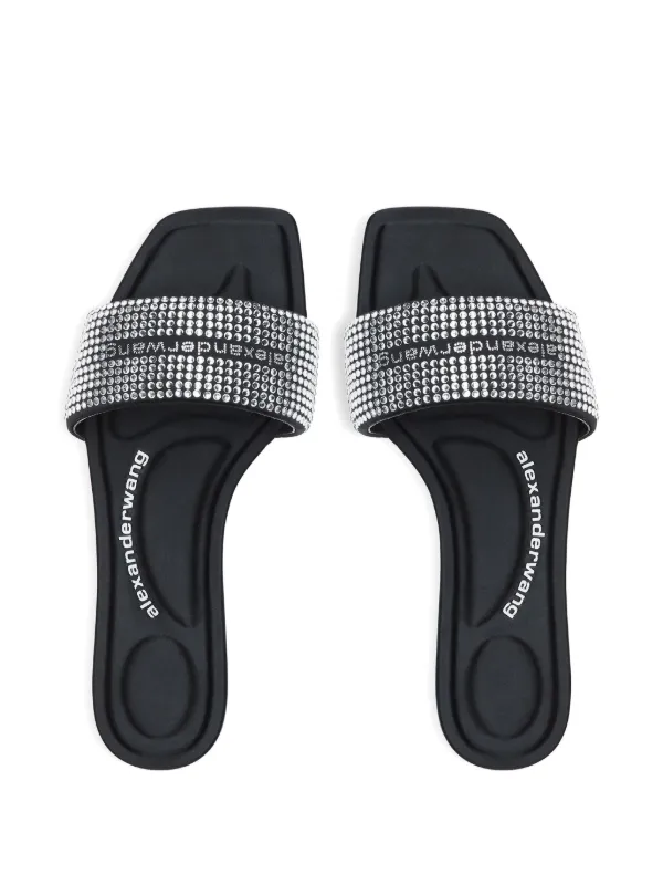 アレキサンダーワン37 ストーン付きブラックミュール Alexander Wang ラインストーン サンダル | ブラック | FARFETCH JP