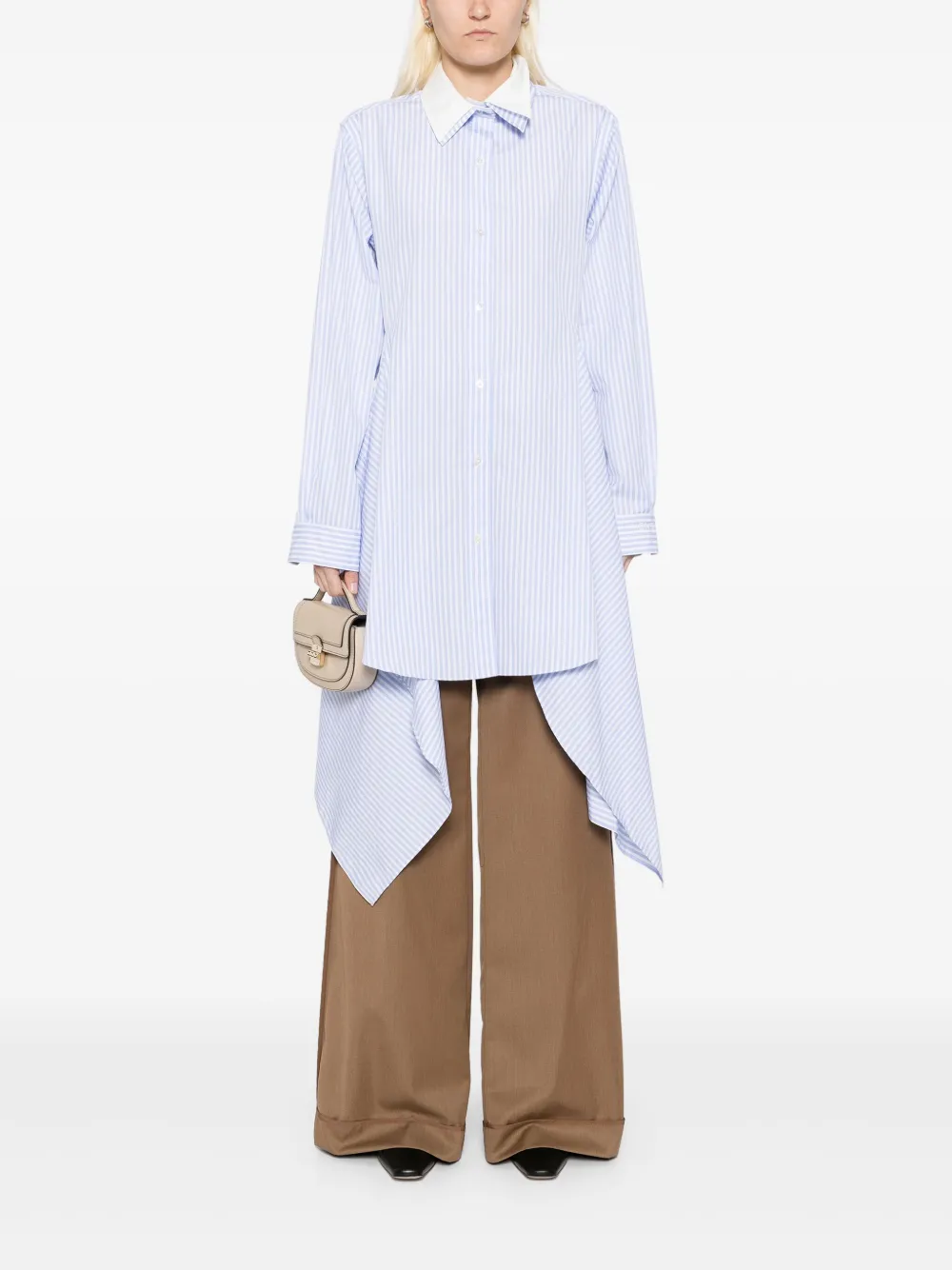 Monse Cascade blousejurk met voorkant - Blauw