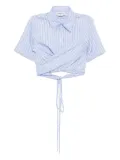 Monse wrap cropped shirt - Blue