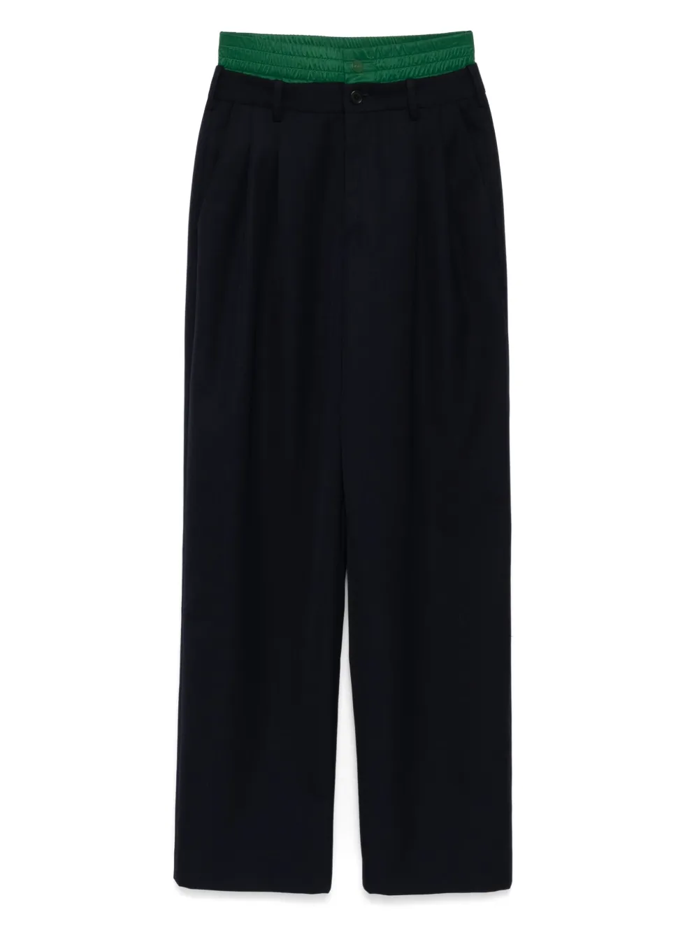 Monse Broek met dubbele tailleband Blauw