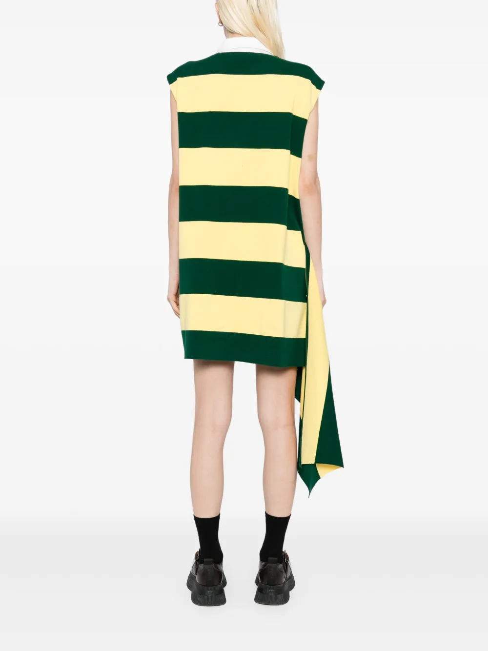 Monse Gestreepte cascade mini-jurk Groen