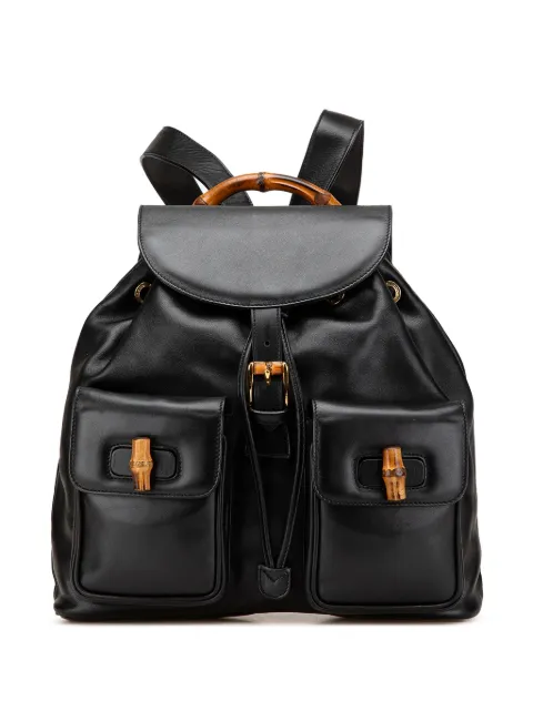 Gucci Pre-Owned 20th Century Calfskin Bamboo Drawstring backpack