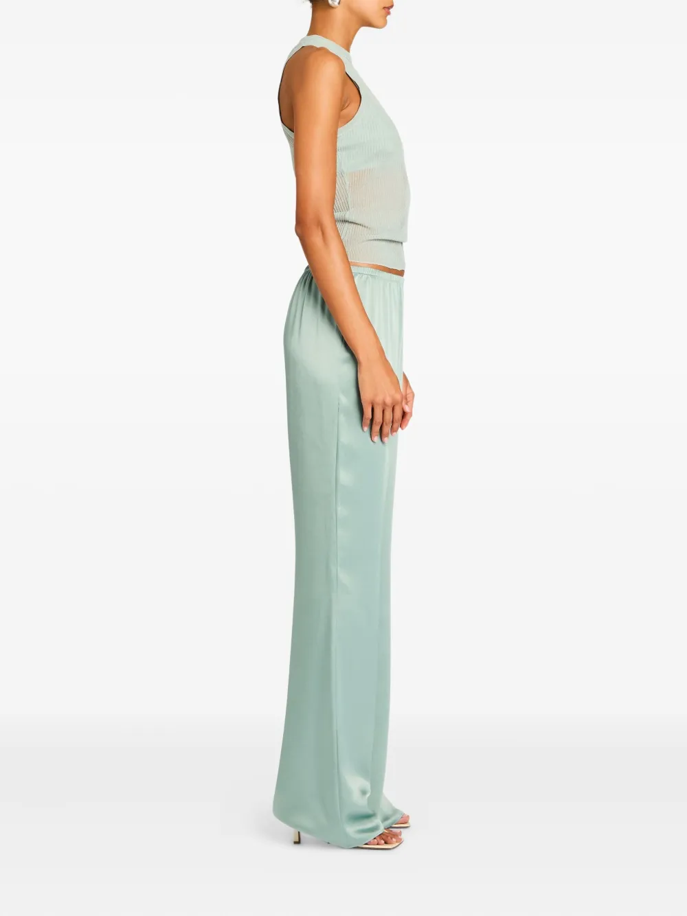 SER.O.YA Viva satin trousers - Groen