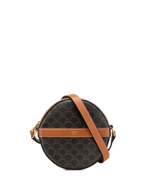 Céline Pre-Owned bolsa crossbody Triomphe Coated Canvas Round Purse on Strap 2020