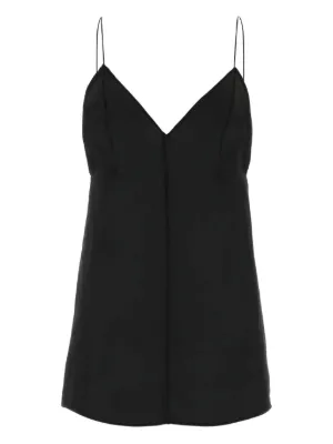 toteme キャミソール  シルク ブラック ギャザー TOTEME Vネック キャミソール | ブラック | FARFETCH JP