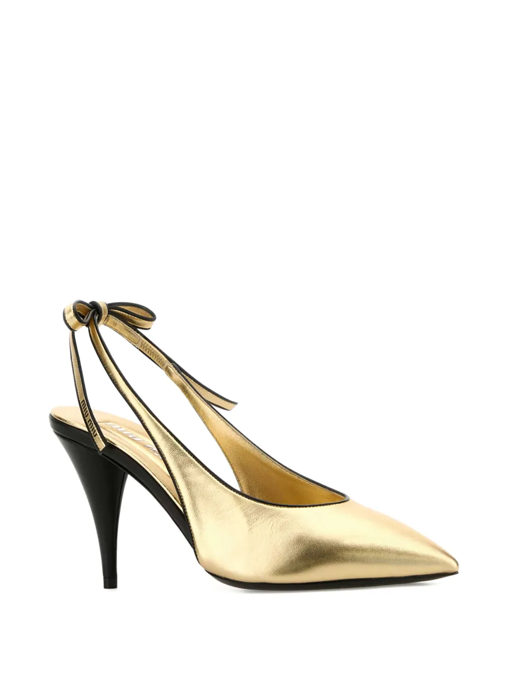 Miu Miu 90mm metallic-leather slingback pumps | Heeled Pumps | Image 2
