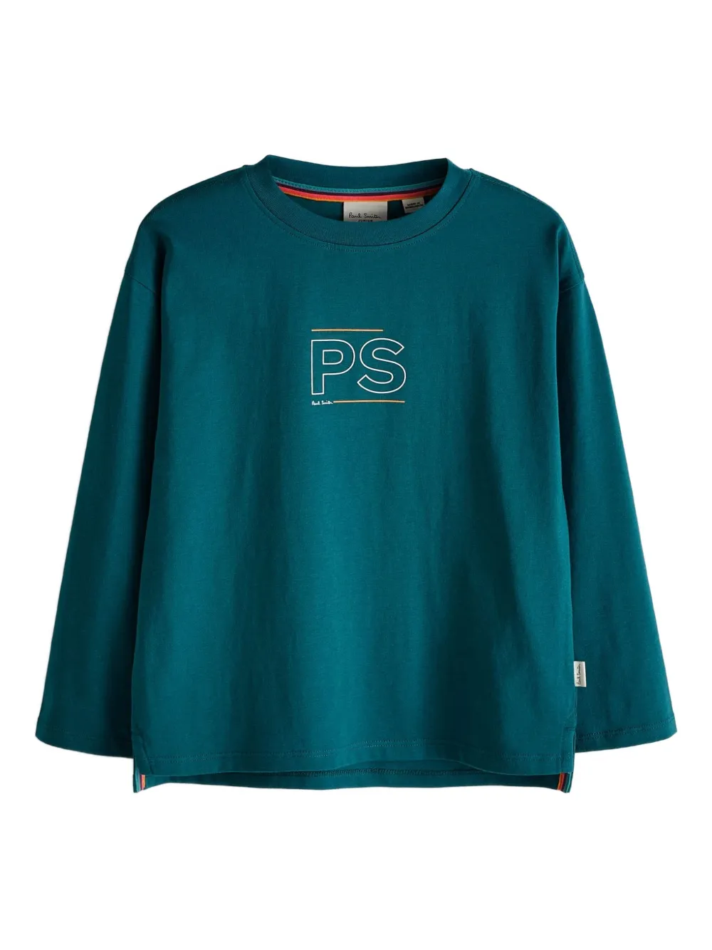 Paul Smith Junior logo-print long-sleeved T-shirt - ブルー Paul Smith Junior logo-print long-sleeved T-shirt - ブルー