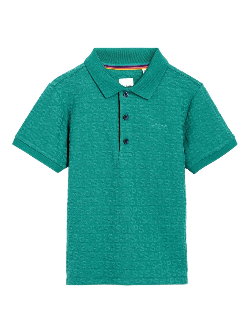 Paul Smith Junior logo-pattern polo top - グリーン Paul Smith Junior logo-pattern polo top - グリーン