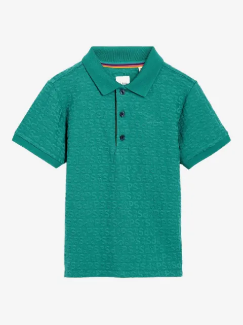 Paul Smith Junior 로고 패턴 폴로 탑