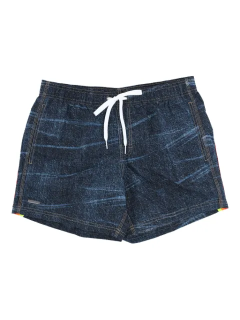 Sundek denim-print swim shorts 