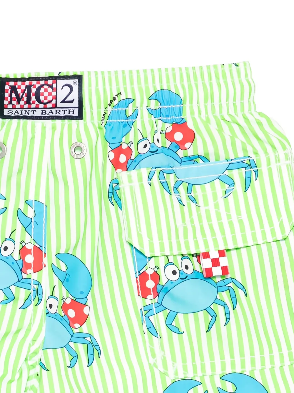 MC2 Saint Barth Kids Zwembroek met Floating Crab-print Groen