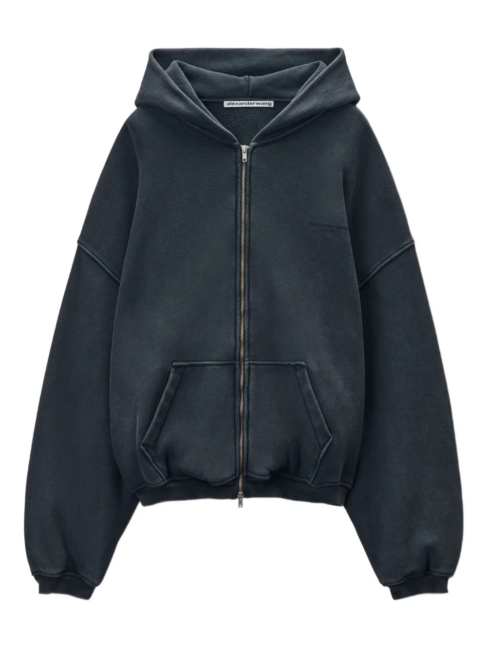 Alexander Wang Hoodie met logoprint en rits Zwart